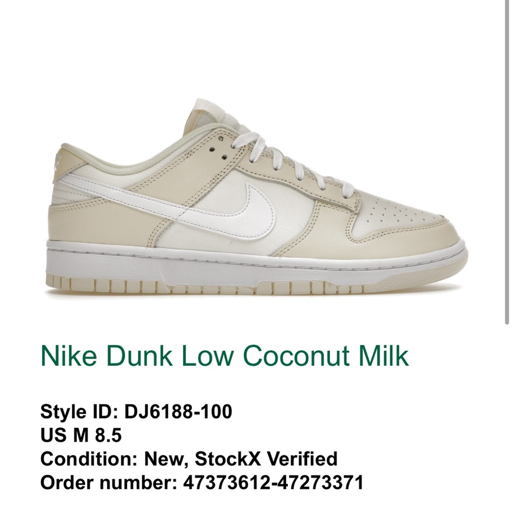Brand new Nike Dunk Low in Coconut Milk